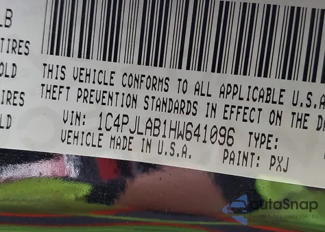 2017 Jeep Cherokee Altitude Fwd z USA, uszkodzony, nr VIN 1C4PJLAB1HW641096
